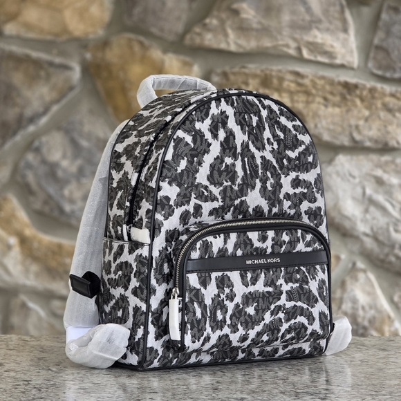 Michael Kors Handbags - Michael Kors Bex Leopard Logo Medium Backpack